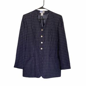 Pendleton Navy Grid Pattern Button Down Blazer